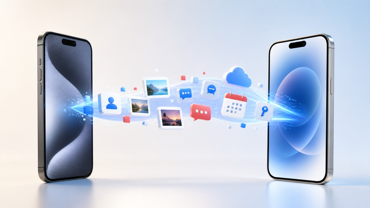 Transfert sécurisé de photos, messages et contacts entre deux iPhone
