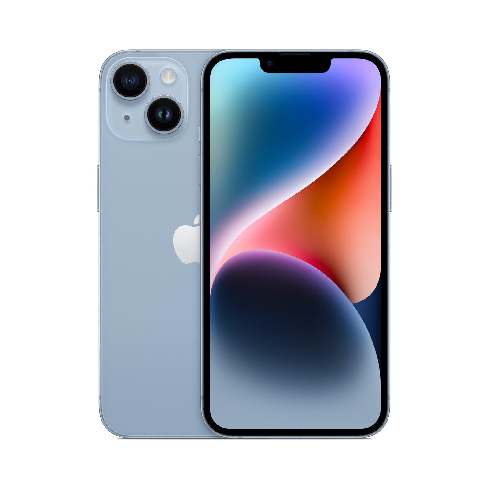 Photo officielle Apple de iPhone 14 en Blue