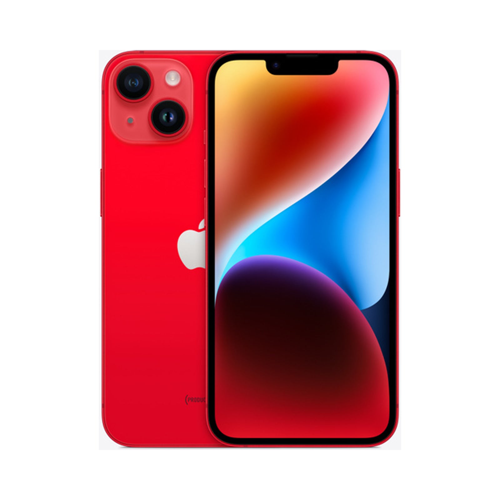 Photo officielle Apple de iPhone 14 en Product Red