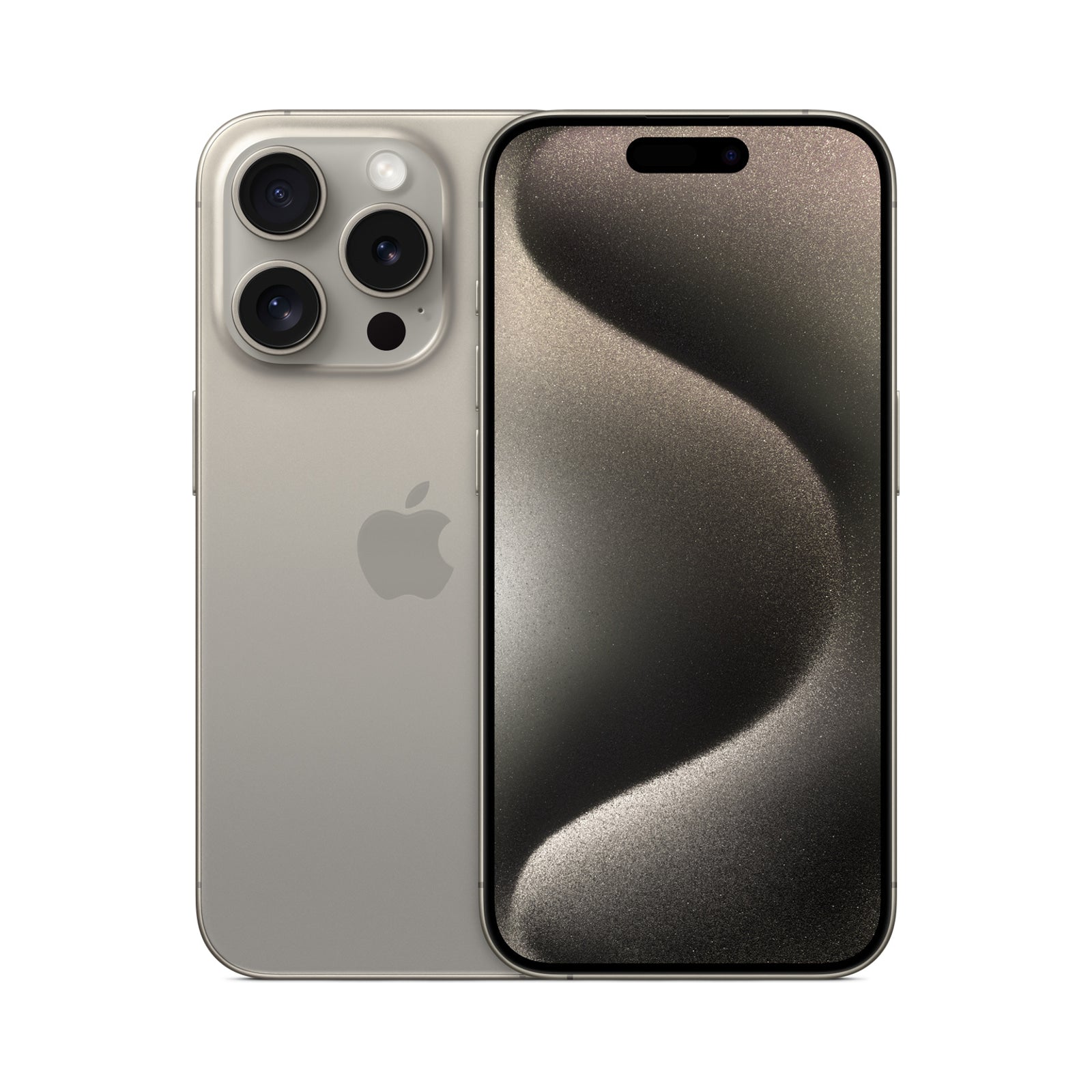 Photo officielle Apple de iPhone 15 Pro en Natural Titanium