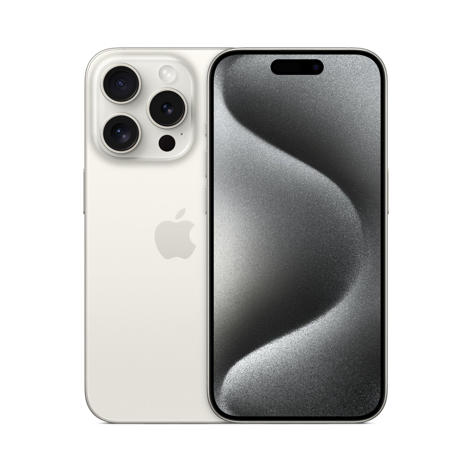 Photo officielle Apple de iPhone 15 Pro en White Titanium