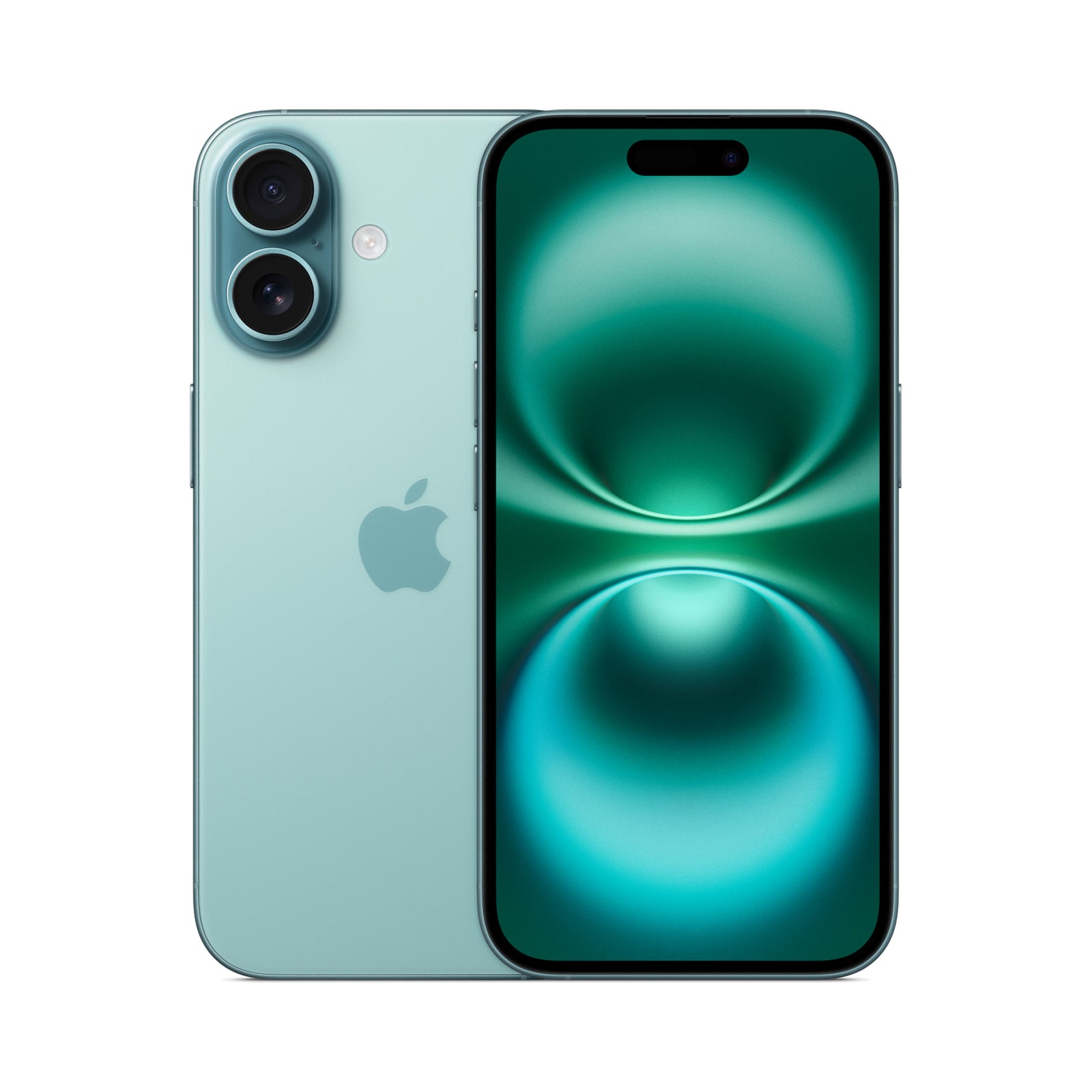 Photo officielle Apple de iPhone 16 en Teal