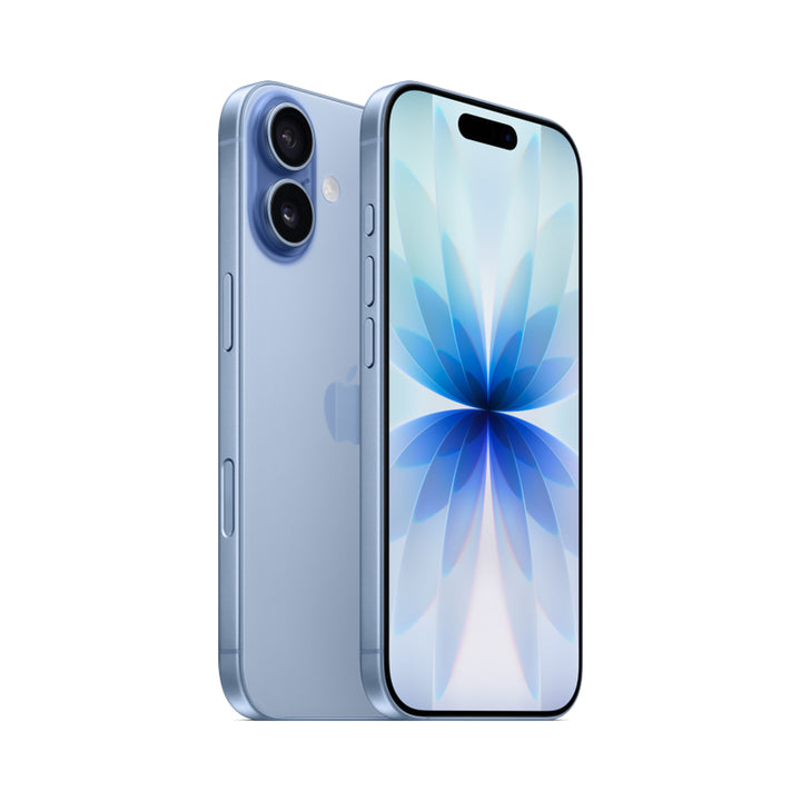 Photo officielle Apple de iPhone 17 en Mist Blue